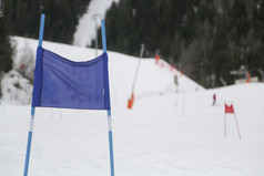的阿尔卑斯于兹滑雪域的法国阿尔卑斯山脉