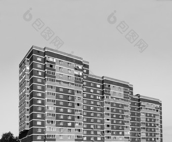 外观现代高楼新住宅建筑什切尔科沃莫斯科地区俄罗斯黑色的和白色风格