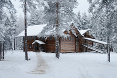 老木农民房子北部俄罗斯旅游复杂的马利耶科莱冬天时间