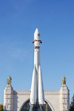 苏联火箭沃斯托克前面空间展馆vdnkh展览成就的苏联国家经济莫斯科俄罗斯