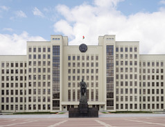 议会建筑与列宁纪念碑明斯克白俄罗斯构造