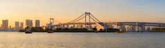 panoraman场景台场港东京日本大多数重要的旅行目的地