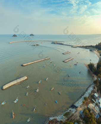 空中视图运河婉港巴蜀府基里汗南部泰国