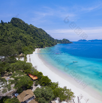 美丽的白色沙子海滩nyaung哎呀岛安达<strong>曼</strong>海南部缅甸