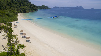 美丽的白色海海滩阳阳哎呀岛安达曼海边境泰国和缅甸