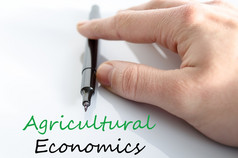 农业经济学文本概念孤立的在白色背景