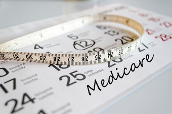 医疗保险文本概念在磁带测量和日历背景