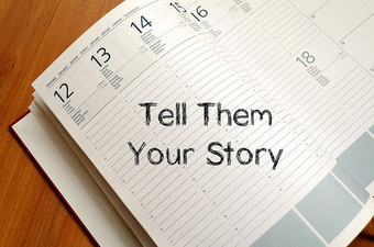 告诉他们你的故事文本概念写笔记本