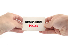 单词有权力文本概念孤立的在白色背景