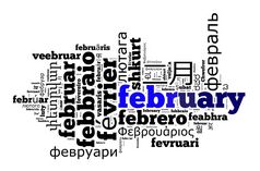 词2月不同的语言词云概念