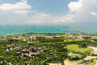 singapore-april视图从的前地板上玛丽娜金沙酒店花园的湾和海洋新加坡4月editorialhorizontal视图singapore-april视图从的前地板上玛丽娜金沙酒店