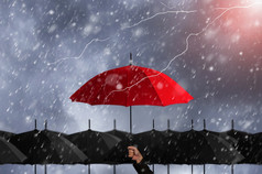 红色的伞质量黑色的雨伞红色的伞风暴
