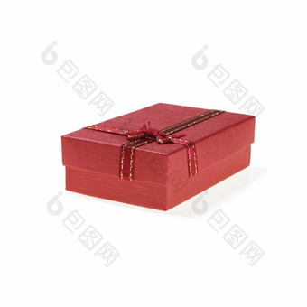 圣诞节红色的礼物盒子与红色的丝带孤立的白色背景圣诞节红色的礼物盒子