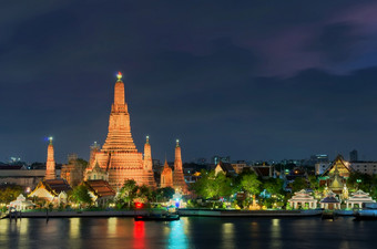 什么阿伦寺庙曼谷泰国的最古老的考古网站晚上Hdr图片什么阿伦寺庙