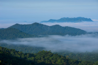 景观早....<strong>雾</strong>在的<strong>山</strong>美卫生部lampang的大多数令人惊异的<strong>雾山</strong>景观与<strong>雾</strong>