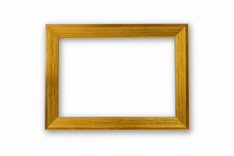 金木照片框架孤立的白色与剪裁路径照片框架