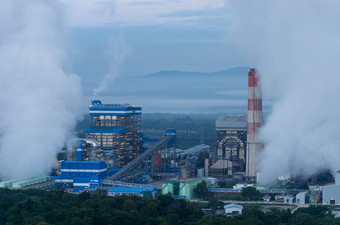 烟<strong>蒸汽</strong>的烟囱煤炭权力植物空气污染<strong>蒸汽</strong>权力植物排出空气污染