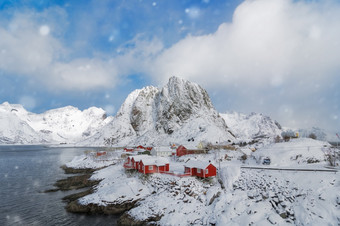 美丽的视图<strong>风景</strong>优美的罗弗敦群岛岛屿群岛<strong>冬</strong>天<strong>风景</strong>美丽的山景观<strong>冬</strong>天挪威斯堪的那维亚<strong>冬</strong>天挪威