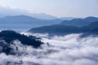 美丽的早....<strong>雾</strong>的谷北部泰国美在香港儿子禁止美丽的<strong>雾</strong>与温暖的<strong>光</strong>在<strong>山</strong>