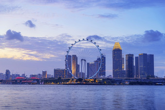 新加坡2月新加坡摩天轮和业务区和城市玛丽娜湾湾位于的中央<strong>区域</strong>新加坡2月新加坡旅行假期新加坡