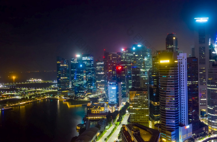 新加坡2月空中视图新加坡业务区和城市玛丽娜湾湾位于的中央区域新加坡2月新加坡旅行假期新加坡