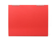 红色的空白桌面日历与孤立的白色背景