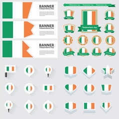 爱尔兰独立一天信息图表和标签集
