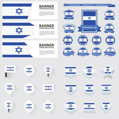 以色列独立一天信息图表和标签集