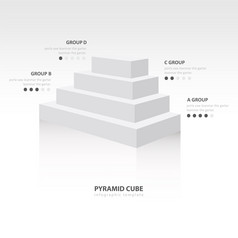 金字塔多维数据集信息图表一边视图白色颜色平衡