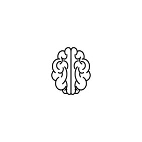 人类大脑向量大纲插图人类大脑