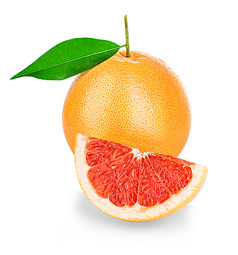 葡萄柚孤立的白色背景