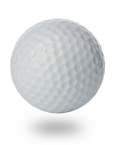 高尔夫球球特写镜头孤立的白色背景