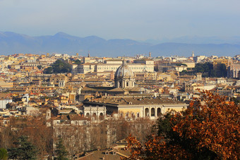 罗马意大利的视图的城市从janiculum山和阳台罗马意大利的视图的城市从janiculum山和阳台