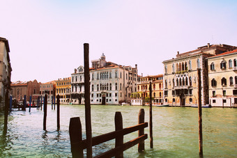 大运河威尼斯意大利精致的古董建筑沿着运河大运河威尼斯意大利精致的建筑沿着运河