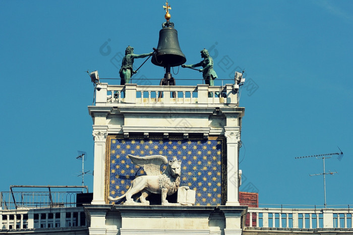的三马可贝尔塔广场威尼斯意大利的三马可贝尔塔威尼斯意大利