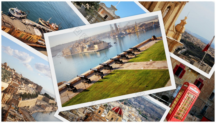 拼贴画照片美丽的的观点马耳他拼贴画照片美丽的的观点马耳他