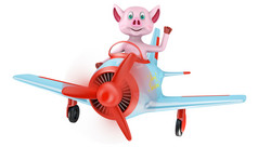 小猪飞机快乐圣诞节小猪飞机与登记快乐圣诞节白色背景
