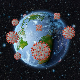 地球地球包围coronoviruses呈现元素这图像有家具的已开启