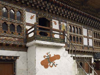 生育能力符号行房子的小镇帕罗的王国不丹