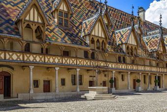 的临终关怀博纳hotel-dieu博纳中世纪的医院的小镇博纳的勃艮第地区东部法国成立前慈善公立救济院