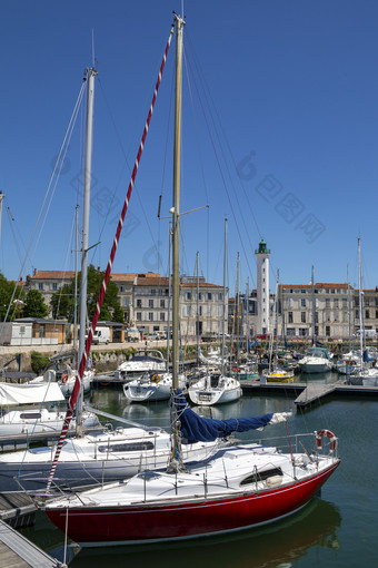 灯塔和玛丽娜的<strong>老头</strong>港口罗谢尔的海岸的Poitou-Charentes地区法国