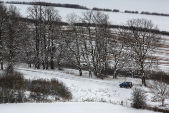 车辆雪覆盖国家车道<strong>北约</strong>克郡的曼联王国