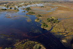 空中视图小部分的奥卡万戈δ北部博茨瓦纳非洲
