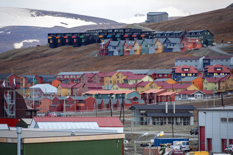 朗伊尔城的最大<strong>结算</strong>和的行政中心的斯瓦尔巴特群岛岛屿斯皮茨卑尔根的高北极