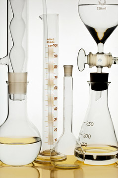 化学烧瓶体积瓶和测量油缸化学实验室