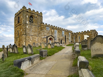 的教堂圣玛丽英国国教的教区教堂的小镇惠特比北约克郡英格兰是成立周围虽然它的室内日期主要是从的晚些时候世纪
