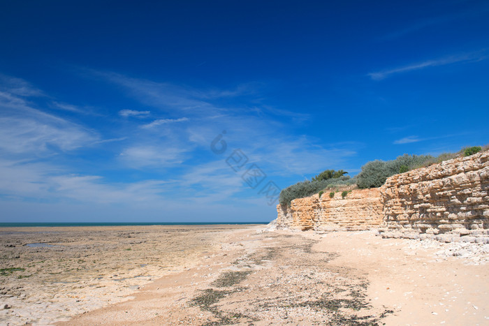 海滩与岩石圣玛丽岛跟图片