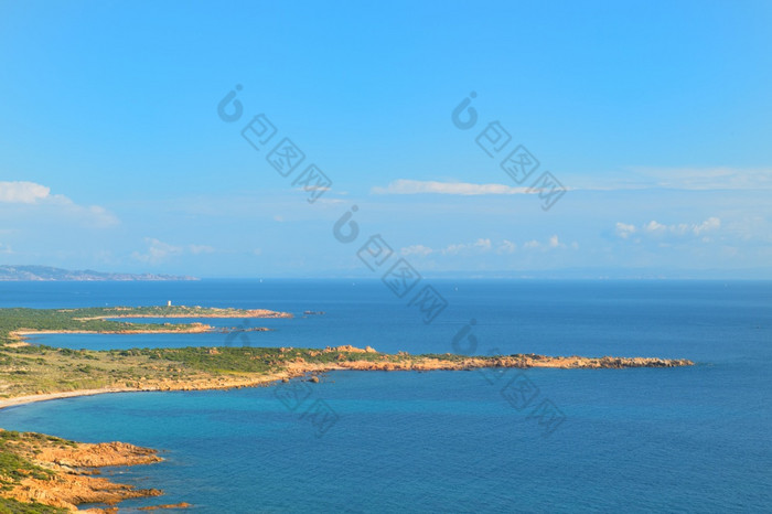 岩石形成和岛屿南海岸法国科西嘉岛