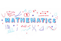 插图数学词阀杆科学技术工程数学教育概念排版设计孩子手画风格