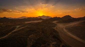 的图片的埃及沙漠岩石日落